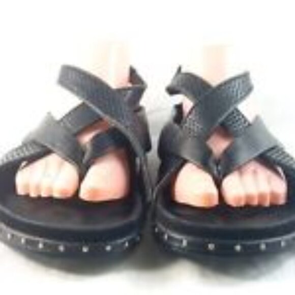 L.A.M.B Black Studded Leather Strappy Sandals Rare Goth Sandals Women's Size 8.5 - Picture 5 of 8